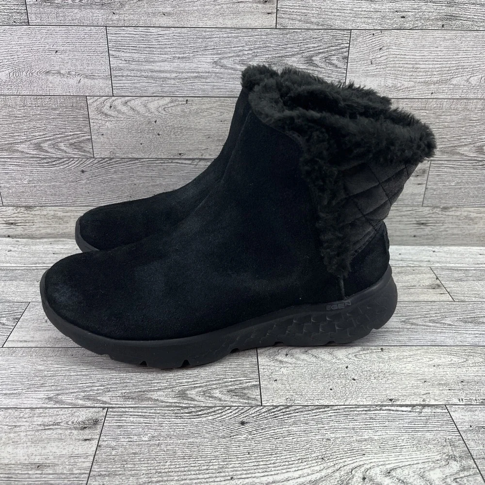 Skechers On The Go Gen 5 Goga Mat 14356‎ Black Suede Ankle Boots Women Size 6